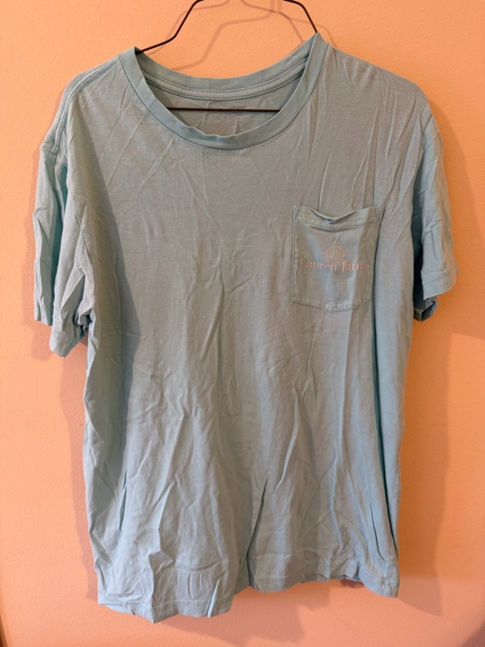 Lauren James Pale Blue Short Sleeve Pocket Tee